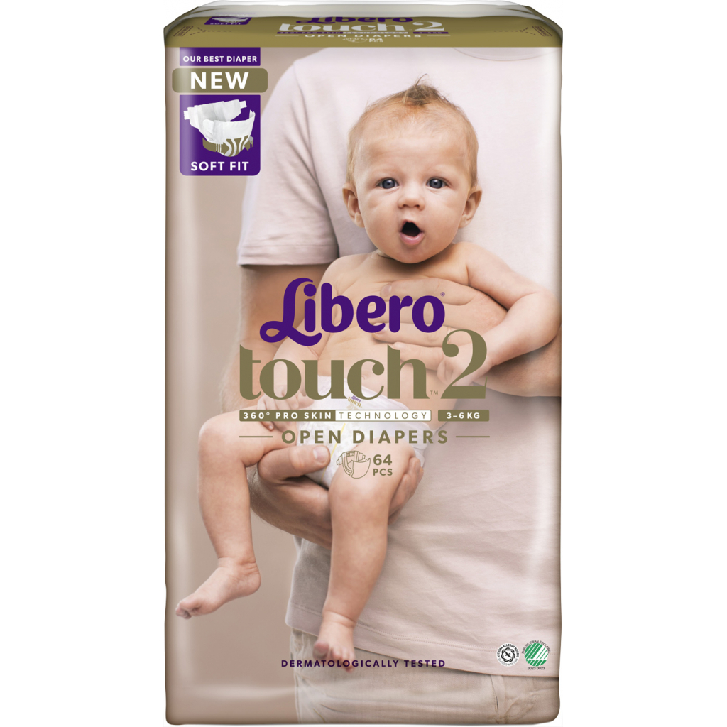 Підгузки Libero Touch 2 3-6 кг 64 шт. (7322541070742) - зображення 2