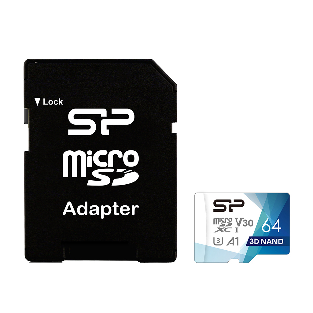 Карта пам'яті Silicon Power 64Gb microSDXC U3 A1 V30 Superior Color 100R/80W + adapter (SP064GBSTXDU3V20AB) - зображення 1