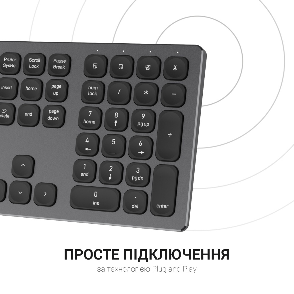 Клавіатура OfficePro SK1550 Wireless Black (SK1550B) - зображення 9