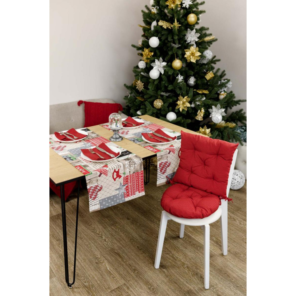 Подушка на стілець Прованс Merry Christmas червона D-40 (031490) - зображення 3