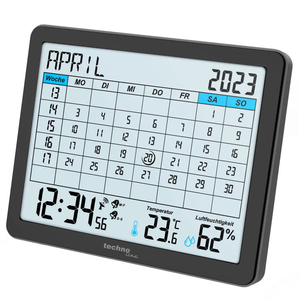 Настільний годинник Technoline календар WT2600 Black (DAS302467) - зображення 3