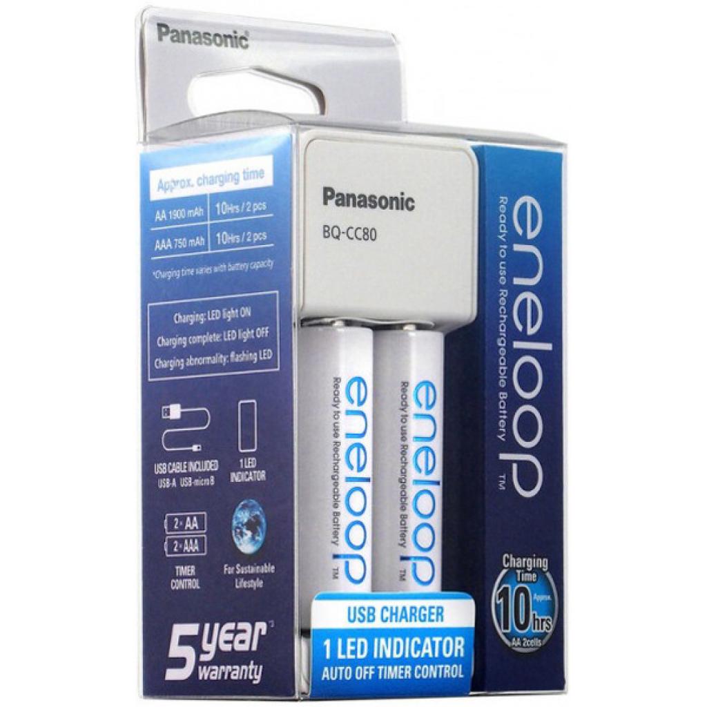 Зарядний пристрій для акумуляторів Panasonic Compact Charger USB +Eneloop 2*AA 1900 mAh NI-MH (K-KJ80MCC20USB) - зображення 5