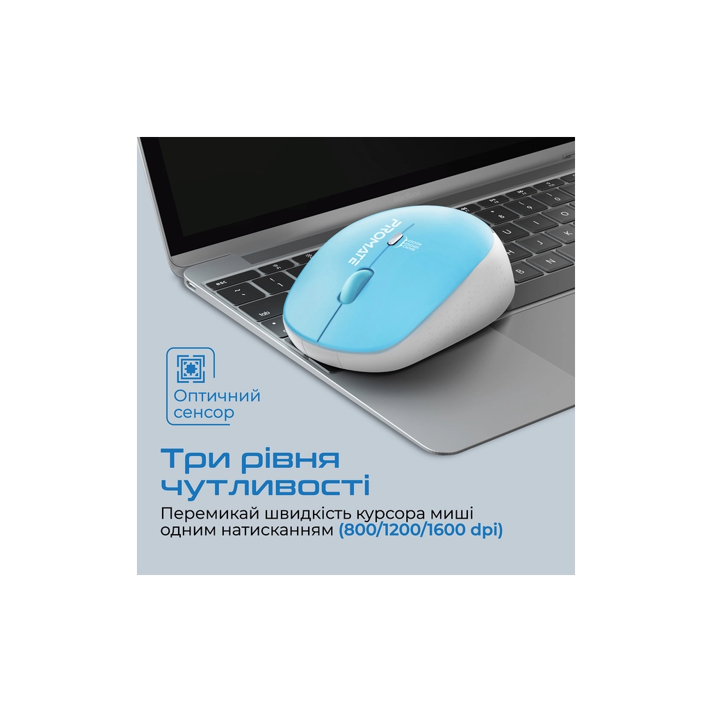 Мишка Promate Tracker Wireless Blue (tracker.blue) - зображення 3