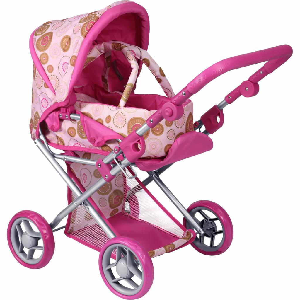 Коляска для ляльок Todsy 2 в 1 з люлькою для ляльки Mary рожева (9346P) - зображення 1