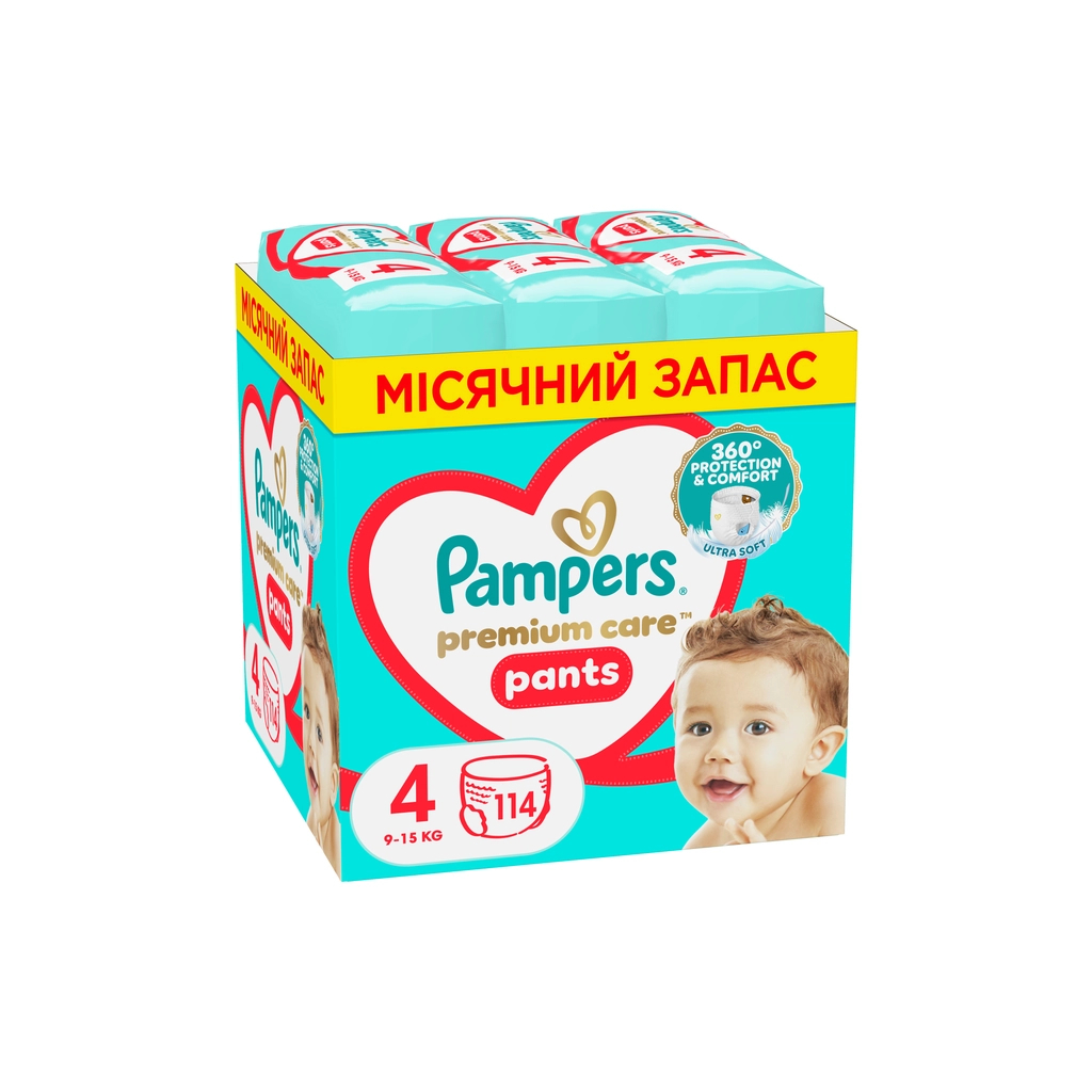 Підгузки Pampers Premium Care Pants Розмір 4 (9-15 кг) 114 шт (8700216829359) - зображення 1