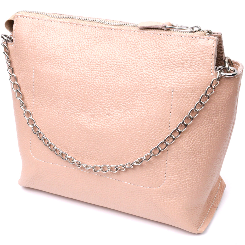 Сумка Grande Pelle З натуральної шкіри Пудрова (11695) - зображення 2