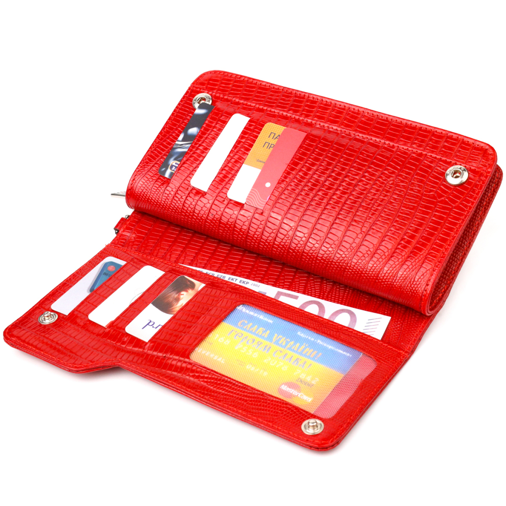 Портмоне Canpellini З натуральної шкіри Червоне (21534) - зображення 5