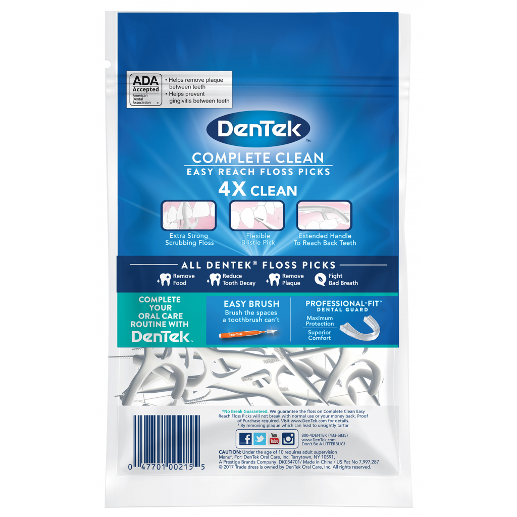 Флос-зубочистки DenTek Комплексне очищення Задні зуби 125 шт. (047701002292) - зображення 2
