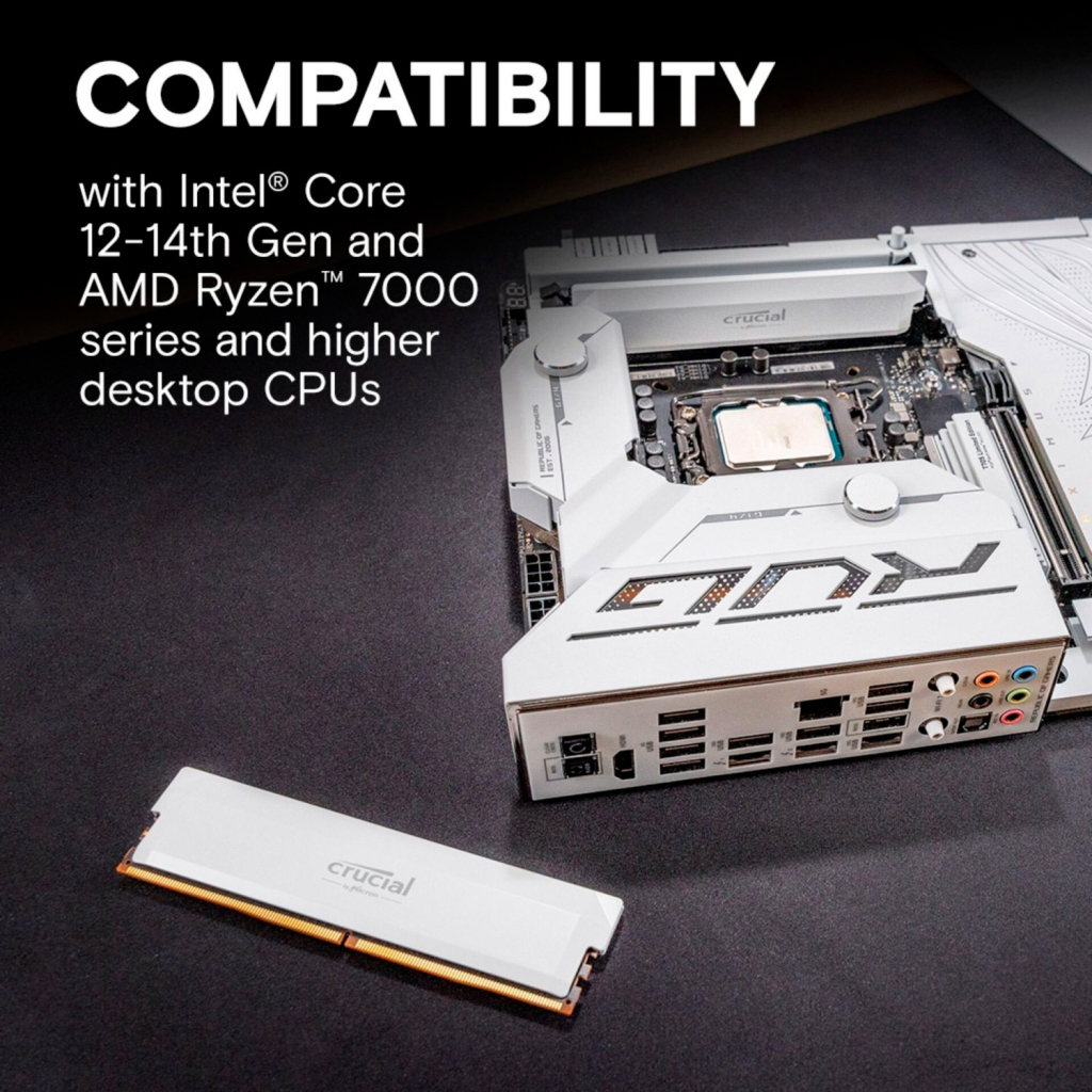 Модуль пам'яті для комп'ютера DDR5 16GB 6400 MHz Pro Overclocking White Micron (CP16G64C38U5W) - зображення 7