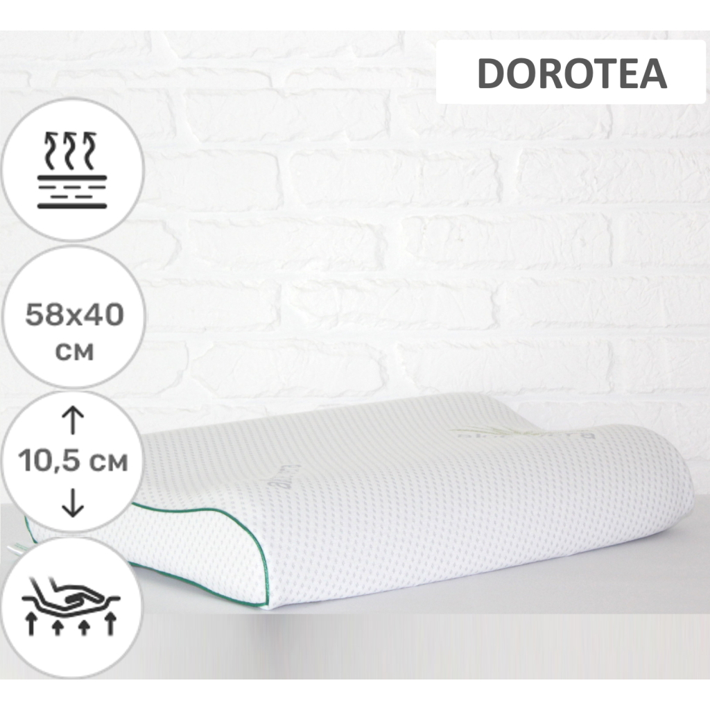 Подушка MirSon ортопедична 6017 Green nature Dorotea 58х40х10.5 (2200003261189) - зображення 2