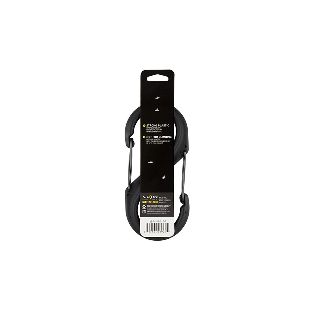 Карабін туристичний Nite ize Plastic Carb S Biner Size 8 NI677 All Black (4823082709397) - зображення 3