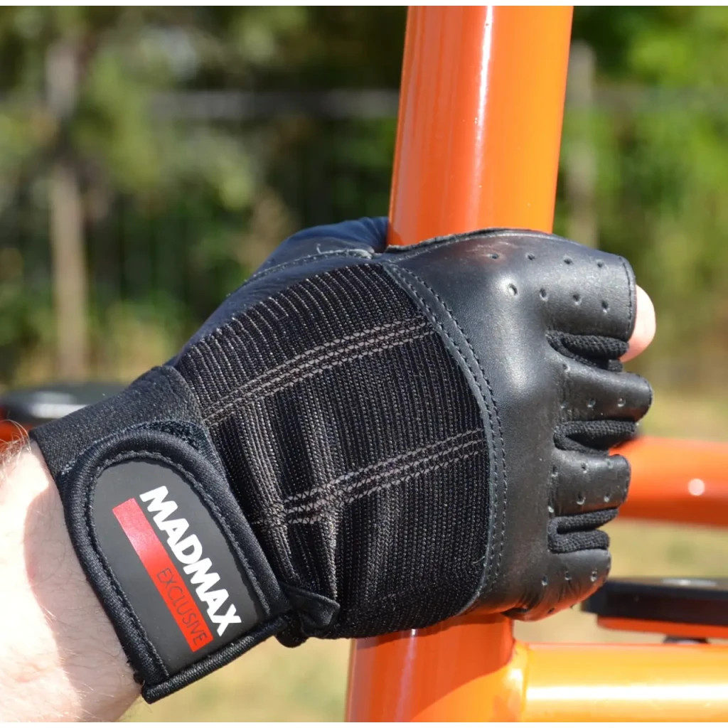 Рукавички для фітнесу MadMax MFG-248 Clasic Exclusive Black L (MFG-248-Black_L) - зображення 5