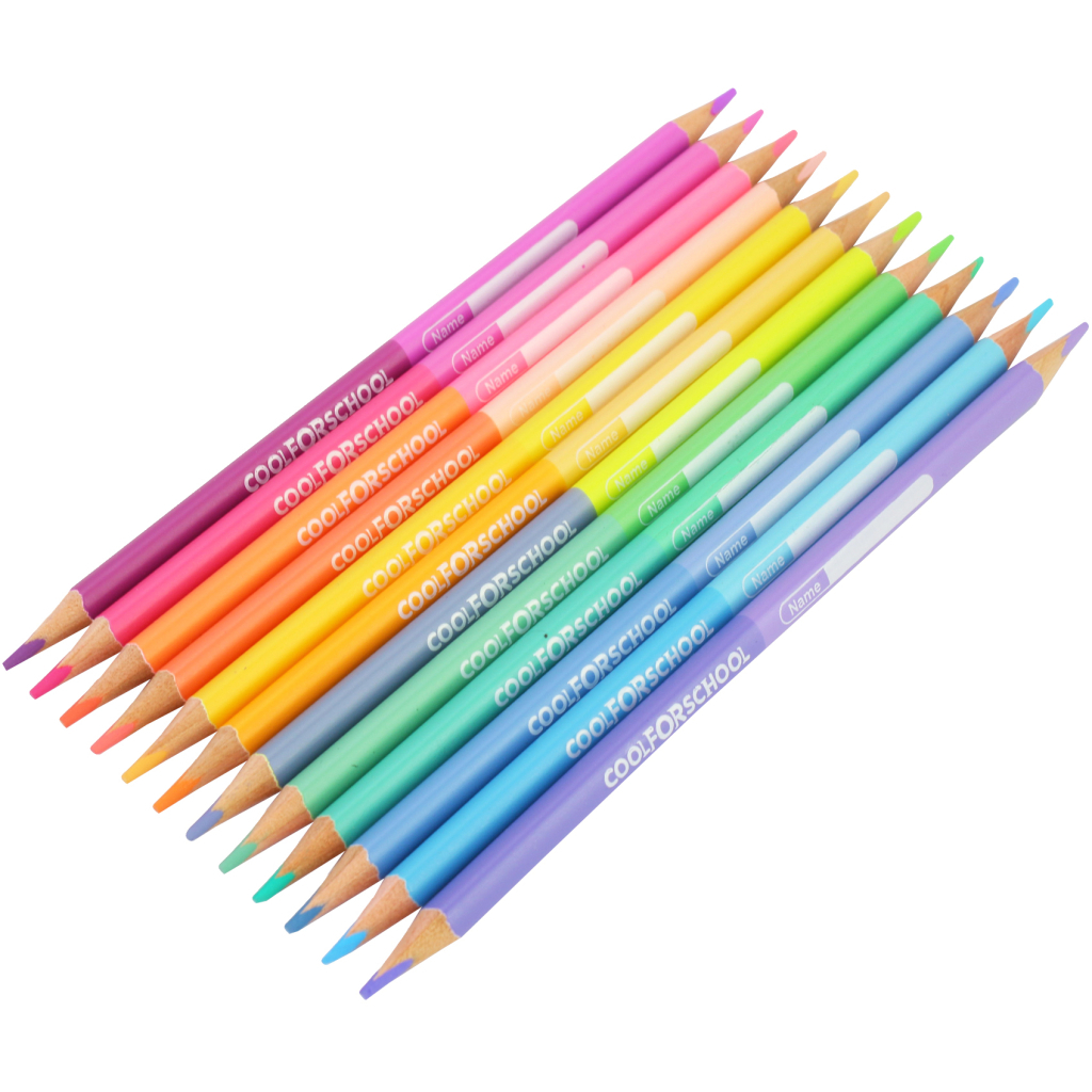Олівці кольорові Cool For School Pastel Преміум, двосторонні, тригранні, 24 кольори (CF15187) - зображення 2