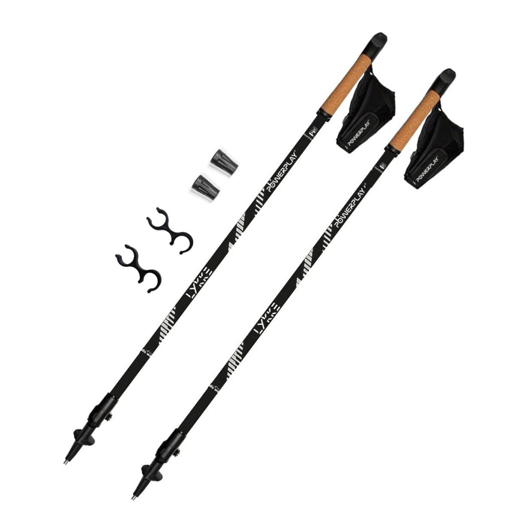 Палиці для скандинавської ходи PowerPlay 9104 Lykke Black/White 80-135 см (PP_9104_LYKKE_Bl/White) - изображение 1