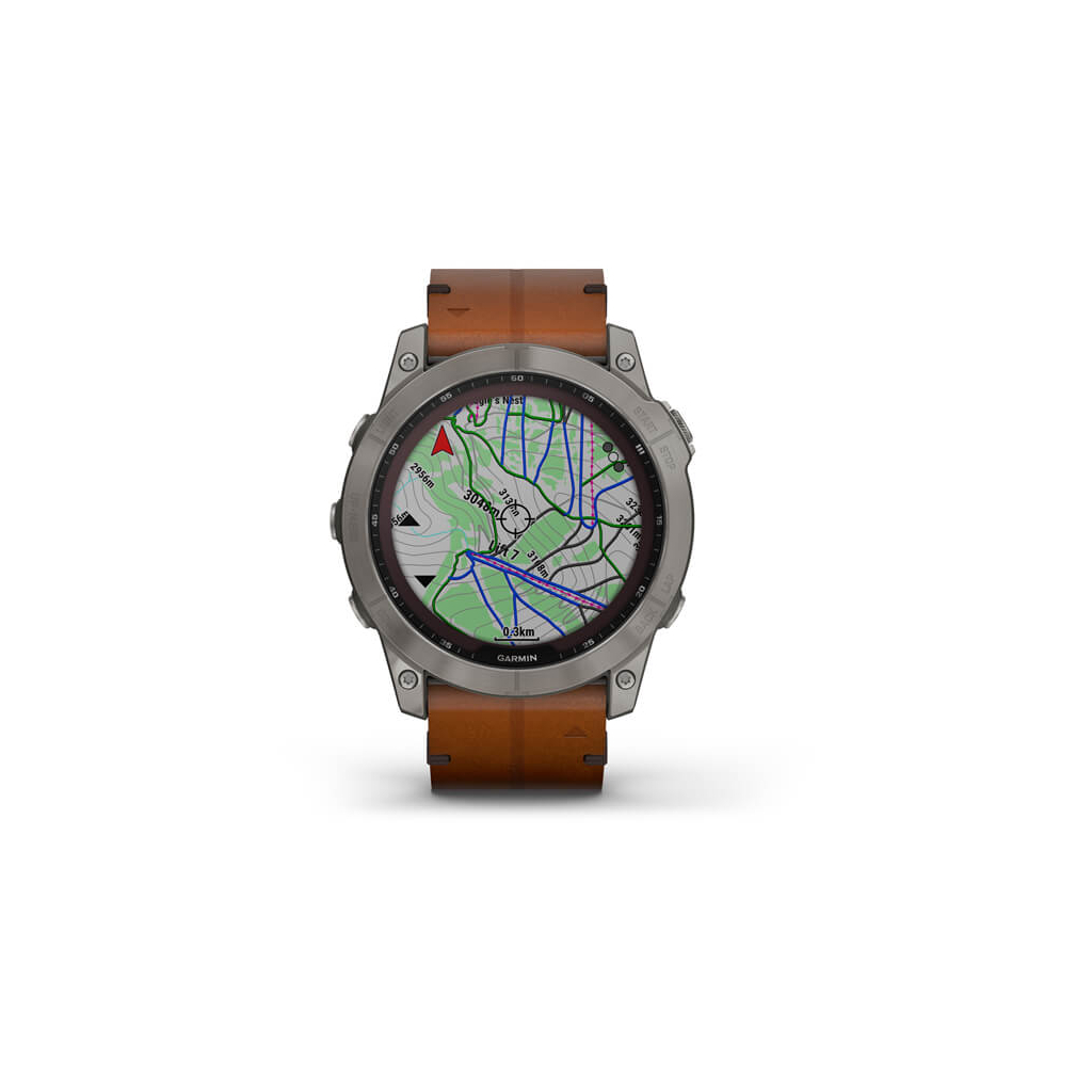 Смарт-годинник Garmin fenix 7X Sapph Sol Titanium w/ Chestnut Leather, GPS (010-02541-19) - зображення 4