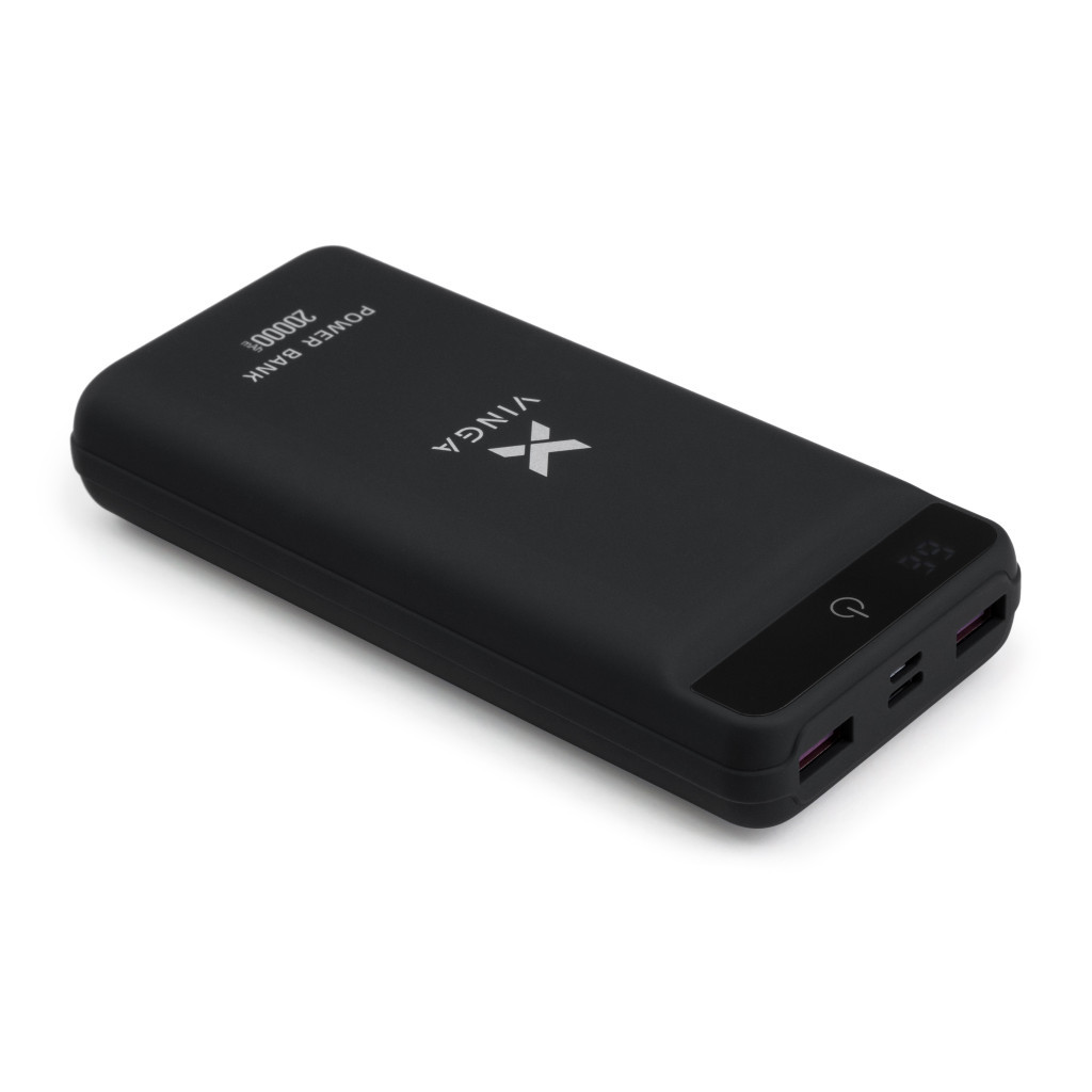 Батарея універсальна Vinga 20000 mAh QC3.0 Display soft touch black (VPB2QLSBK) - зображення 4