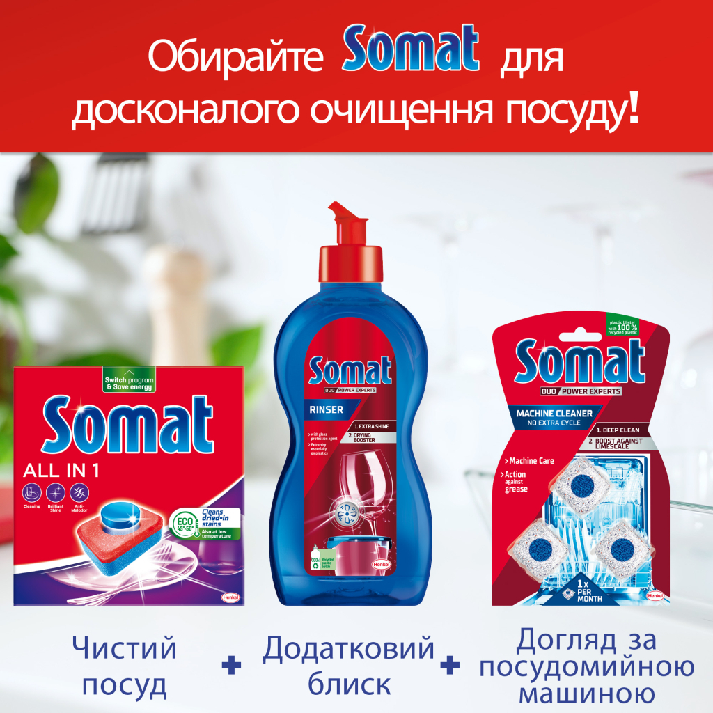 Таблетки для посудомийних машин Somat All in 1 Extra 85+85 шт. (9000101820676) - изображение 6