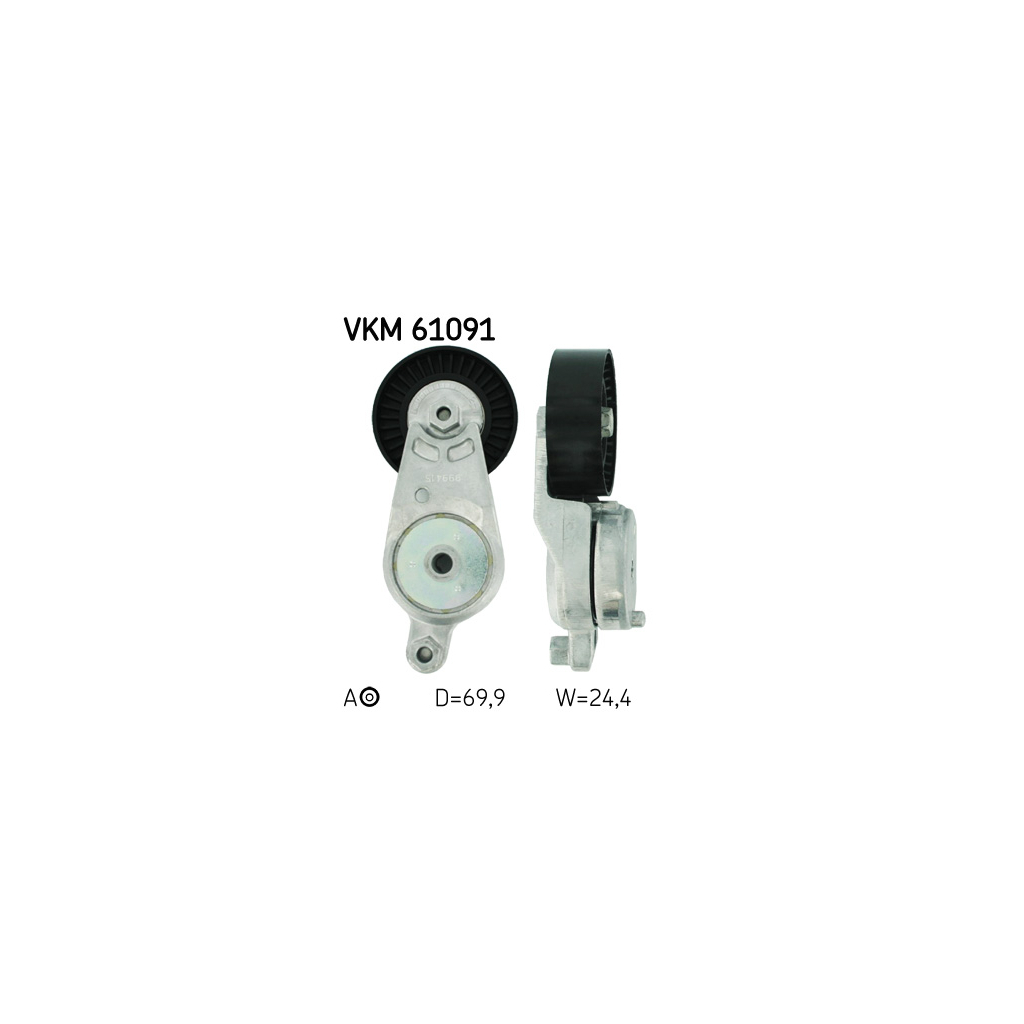 Ролик натягувача ременя SKF VKM 61091 - зображення 1