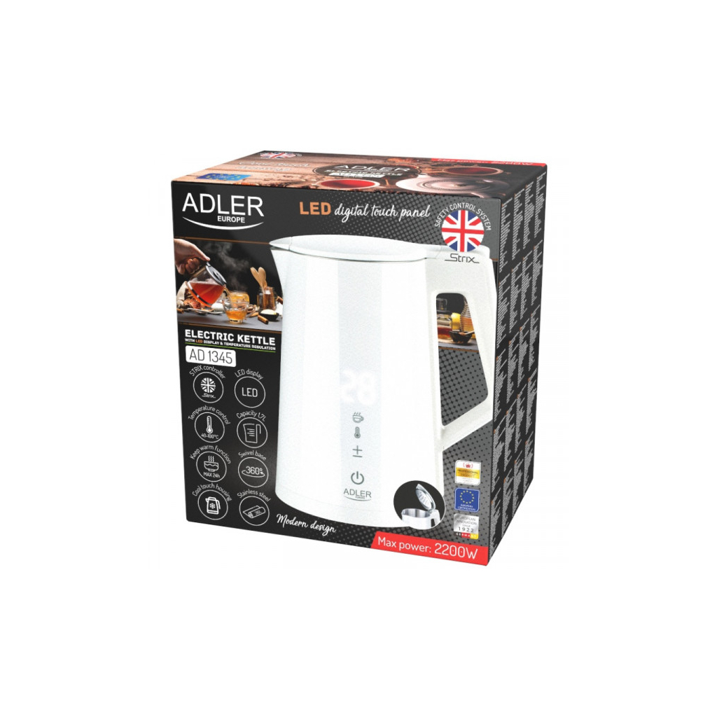 Електрочайник Adler AD 1345 white - зображення 6