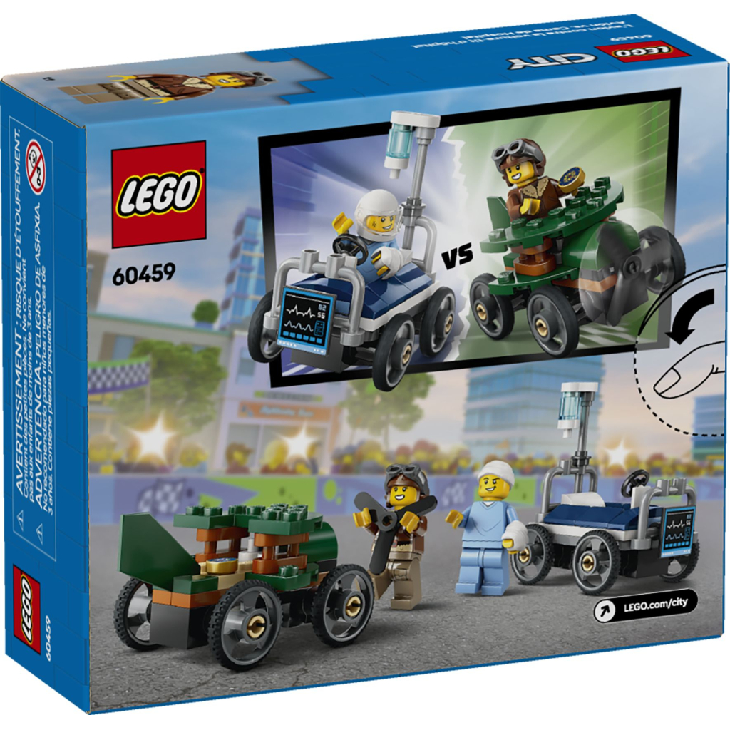 Конструктор LEGO City Літак проти лікарняного ліжка - Набір для перегонів (60459) - зображення 5