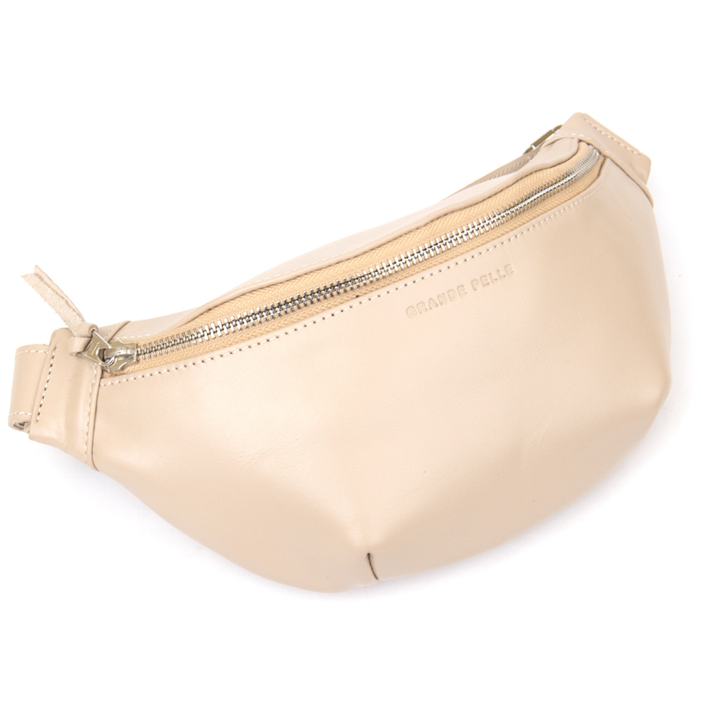 Сумка Grande Pelle Шкіряна на пояс Бежева (11357) - зображення 5