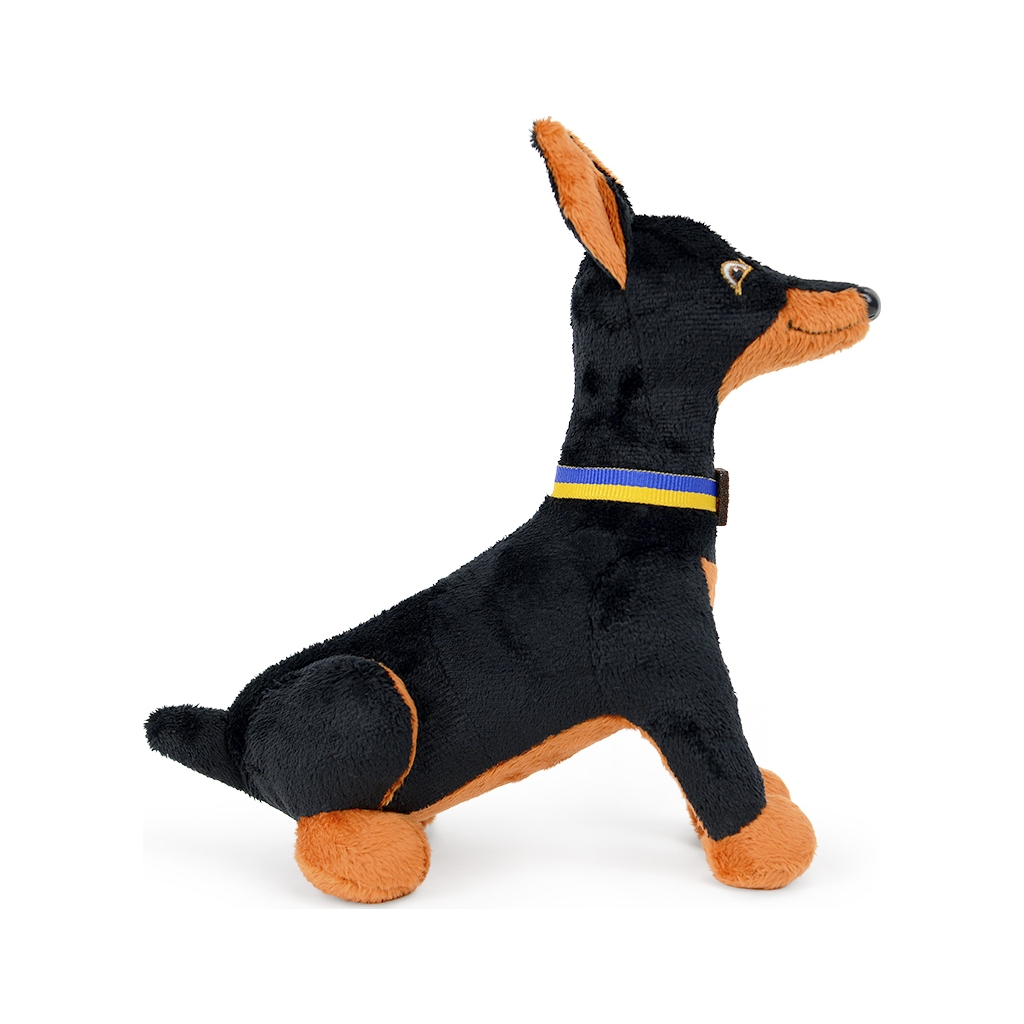 М'яка іграшка WP Merchandise Доберман Зевс у патріотичному ошийнику (FWPPATRIOTDM23BK0) - зображення 3