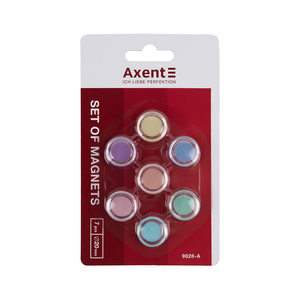 Магніт Axent 20 мм, 7 шт, Pastelini (9828-А) - зображення 1