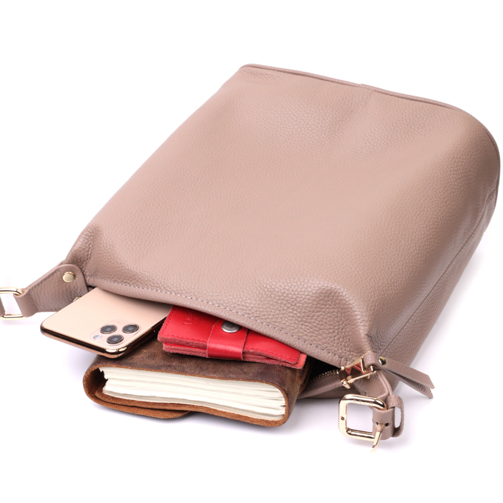 Сумка Vintage Жіноча з однією довгою ручкою з натуральної шкіри Бежева (22306) - зображення 8