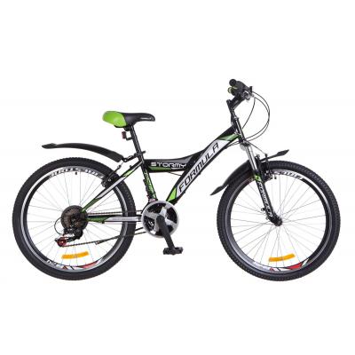 Велосипед Formula 24" STORMY 2018 AM 14G Vbr рама-13" St чорно-салатовий (OPS-FR-24-115) - зображення 1