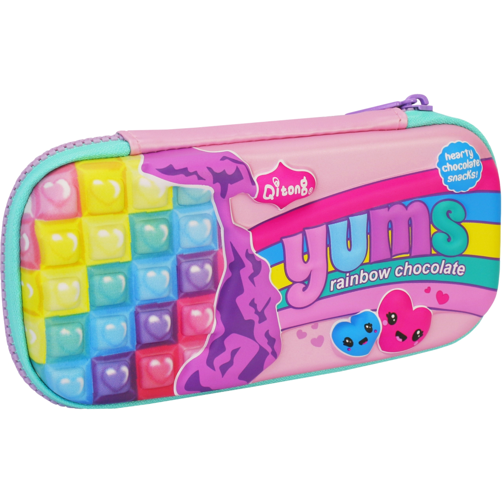 Пенал Cool For School з тисненням 1 відділення Фіолетовий (QT-5631-Purple) - зображення 1