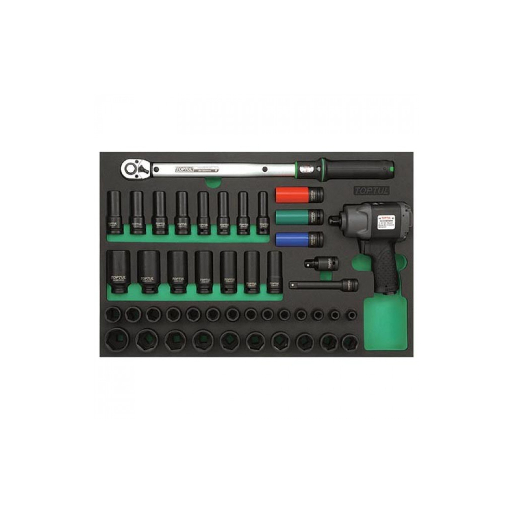 Гайковерт Toptul пневмо з набором ударних головок (GVD4602) - зображення 1