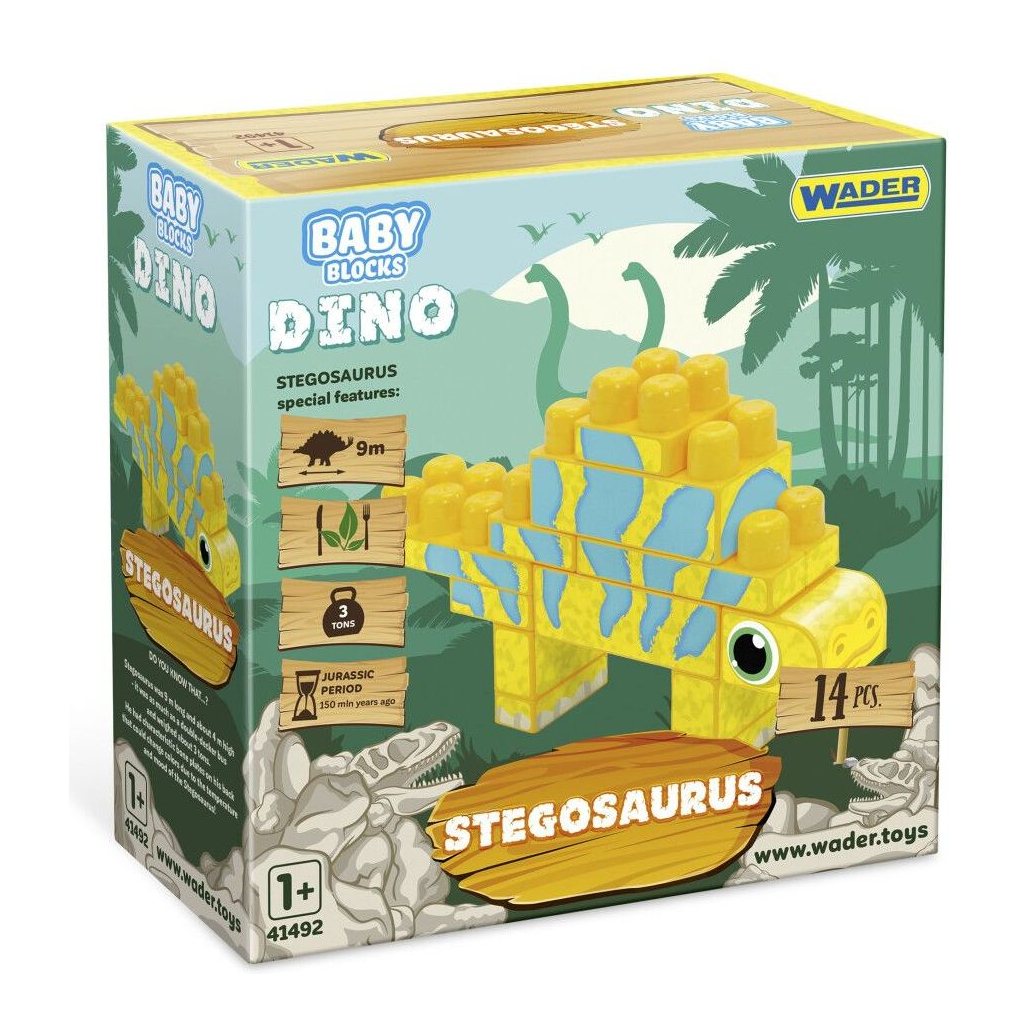 Конструктор Wader Baby Blocks Діно - стегозавр (41495) - зображення 1