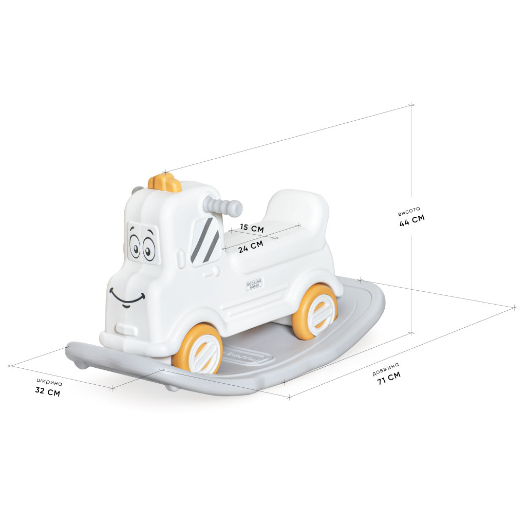 Чудомобіль Mealux Mack - качалка (KD-D121 White) - изображение 3