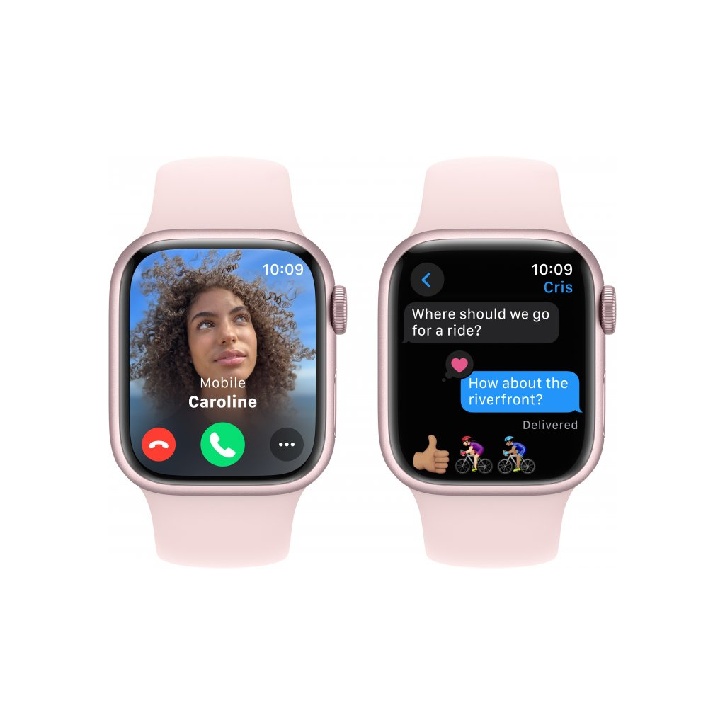 Смарт-годинник Apple Watch Series 9 GPS 41mm Pink Aluminium Case with Light Pink Sport Band - M/L (MR943QP/A) - зображення 6