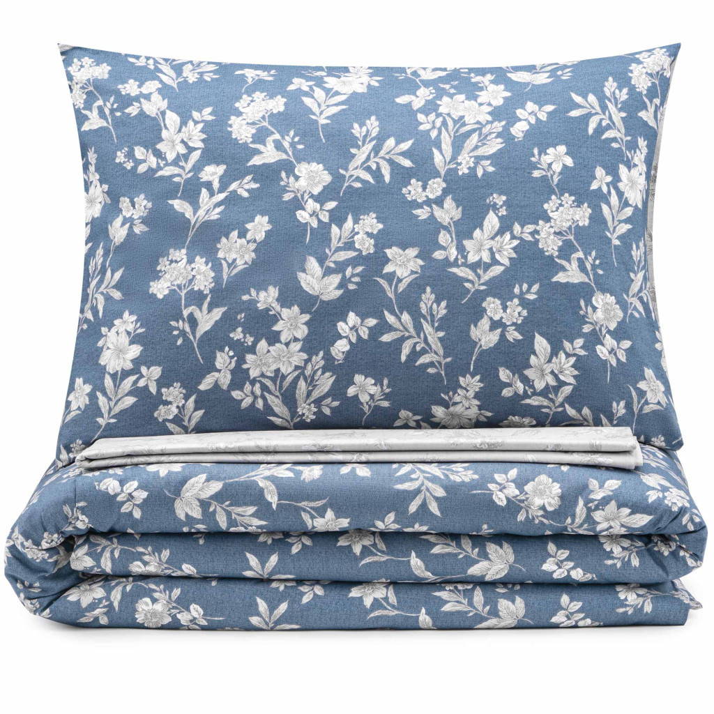 Постільна білизна Ardesto Gloria сатин квіти синій євро 200х220 (ART2022FB) - зображення 3