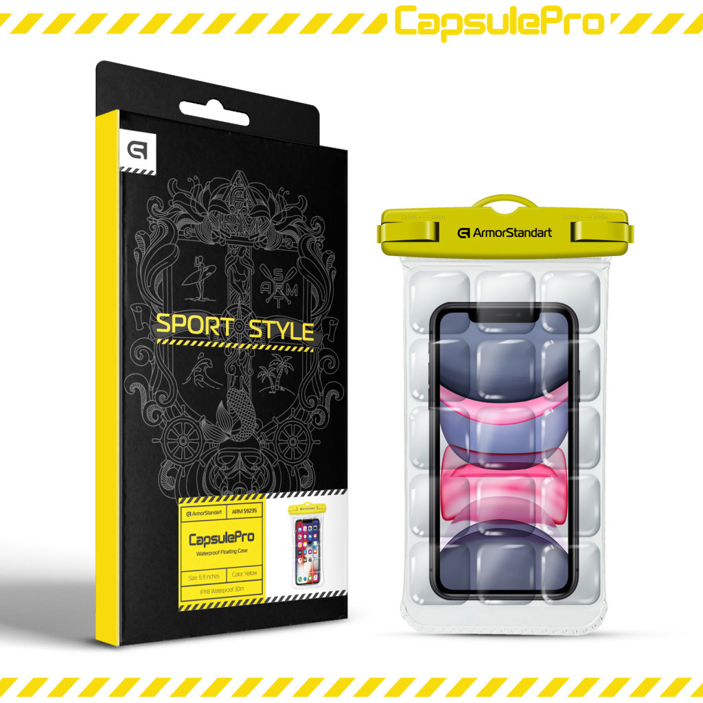 Чохол до мобільного телефона Armorstandart CapsulePro Waterproof Floating Case Yellow (ARM59235) - зображення 7