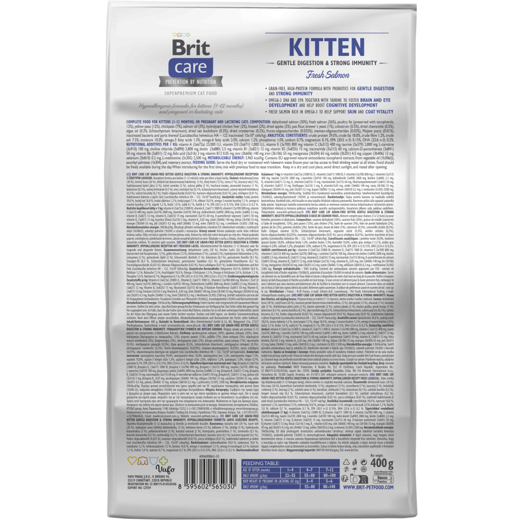 Сухий корм для кішок Brit Care Cat GF Kitten Gentle Digestion Strong Immunity з лососем 400 г (8595602565030) - зображення 2