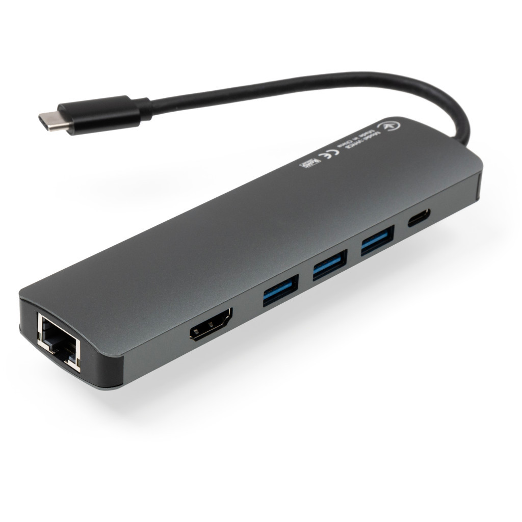 Концентратор Vinga USB-C 3.1 to HDMI+RJ45_1Gbps+3xUSB3.0+SD/TF+PD100W (VHYC8) - зображення 4