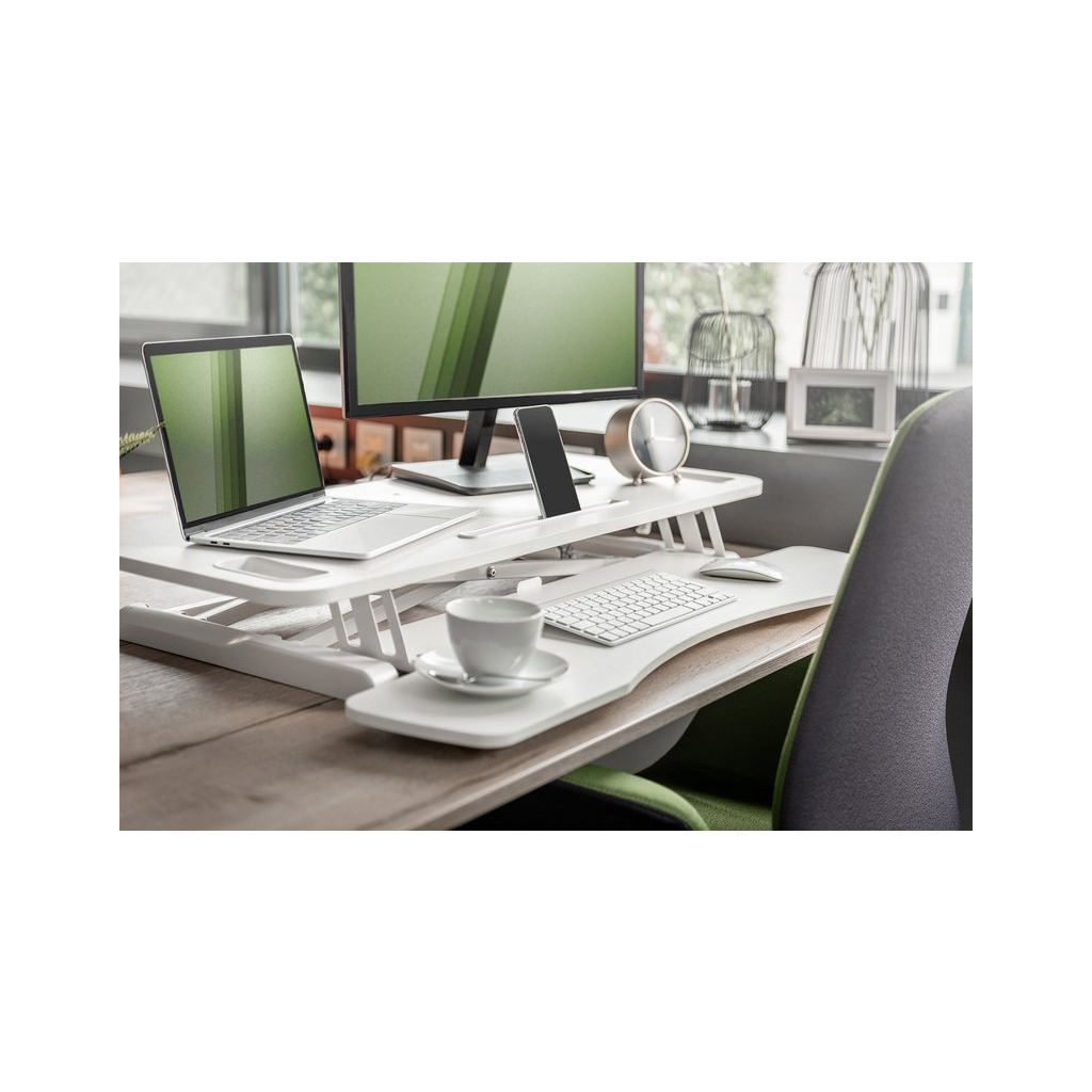 Столик для ноутбука Digitus Ergonomic Workspace Riser, 11-46cm, white (DA-90380-2) - зображення 6