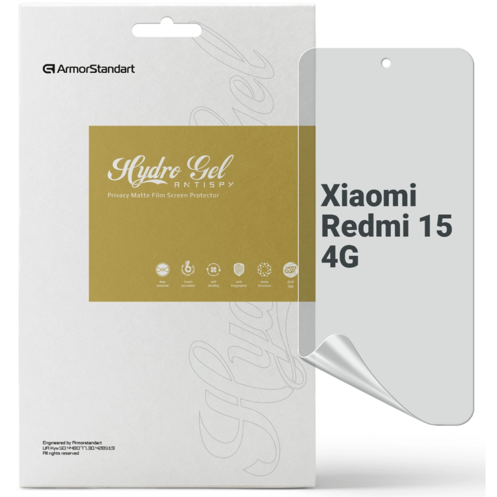 Плівка захисна Armorstandart hydrogel Anti-spy Xiaomi Redmi 15 4G (ARM85451) - изображение 1