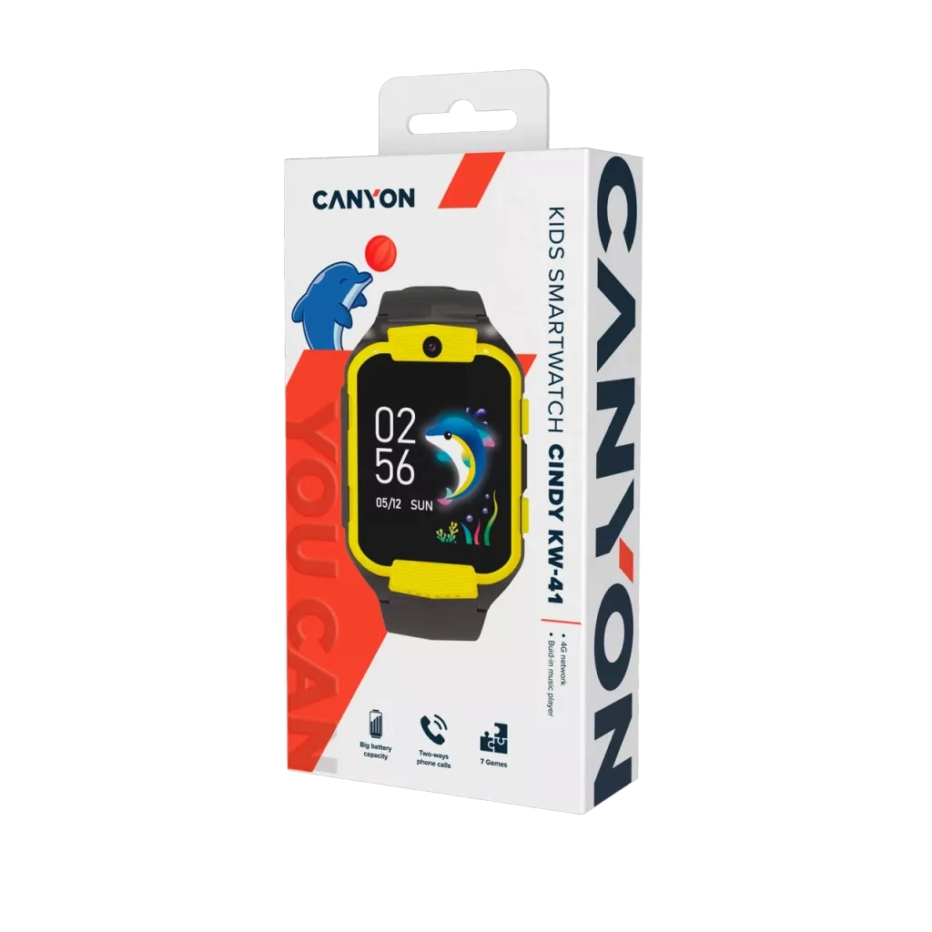 Смарт-годинник Canyon "Cindy" Kids Watch Black-Yellow (CNE-KW41YB) - зображення 4