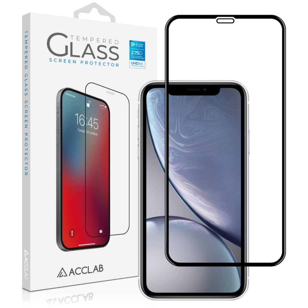 Скло захисне ACCLAB Full Glue ESD Apple Iphone XR/11 Black (1283126532146) - зображення 1