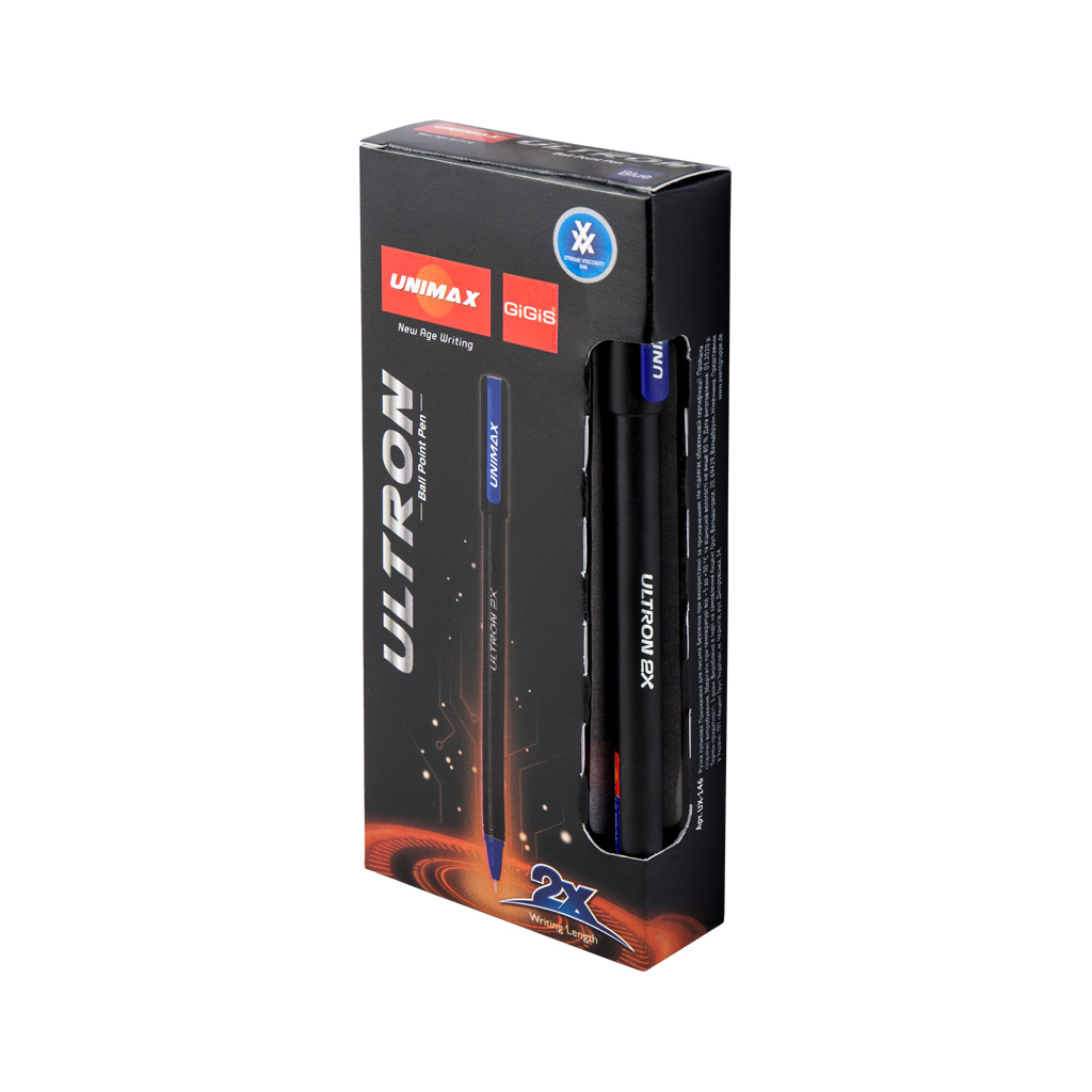 Ручка кулькова Unimax Ultron 2x, синя (UX-146-01) - зображення 2