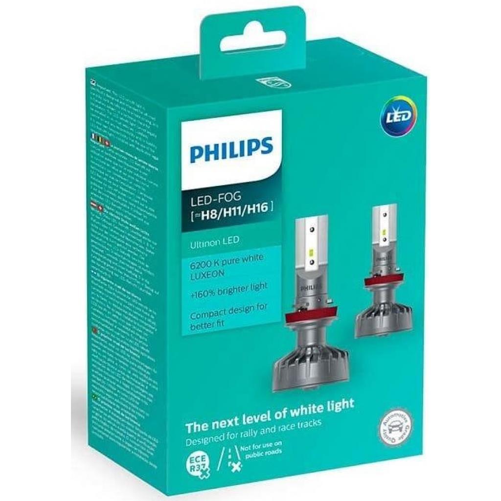 Автолампа Philips H8/Р11/H16 Ultinon LED +160%, 2 шт/компл. (11366ULWX2) - зображення 1