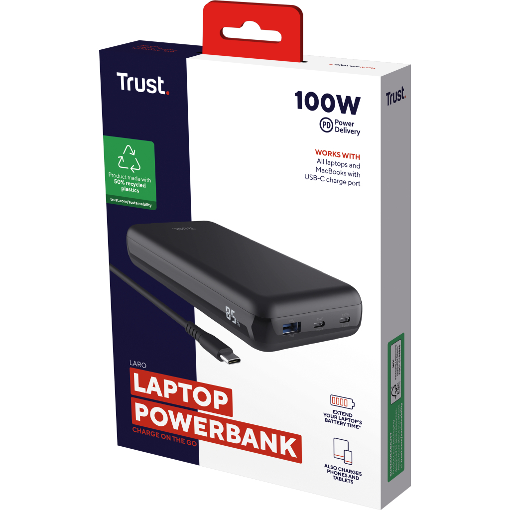 Батарея універсальна Trust 20000mAh Laro 100W PD/3.0 QC/3.0 (25240_TRUST) - зображення 9
