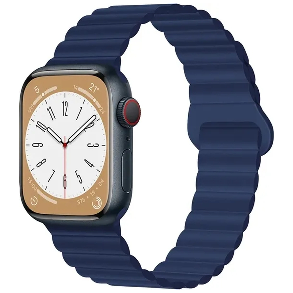 Ремінець до смарт-годинника Drobak Silicone Magnetic Link для Apple Watch All Series Ultra 2 49/45/44/42mm Midnight blue (898927) - зображення 1