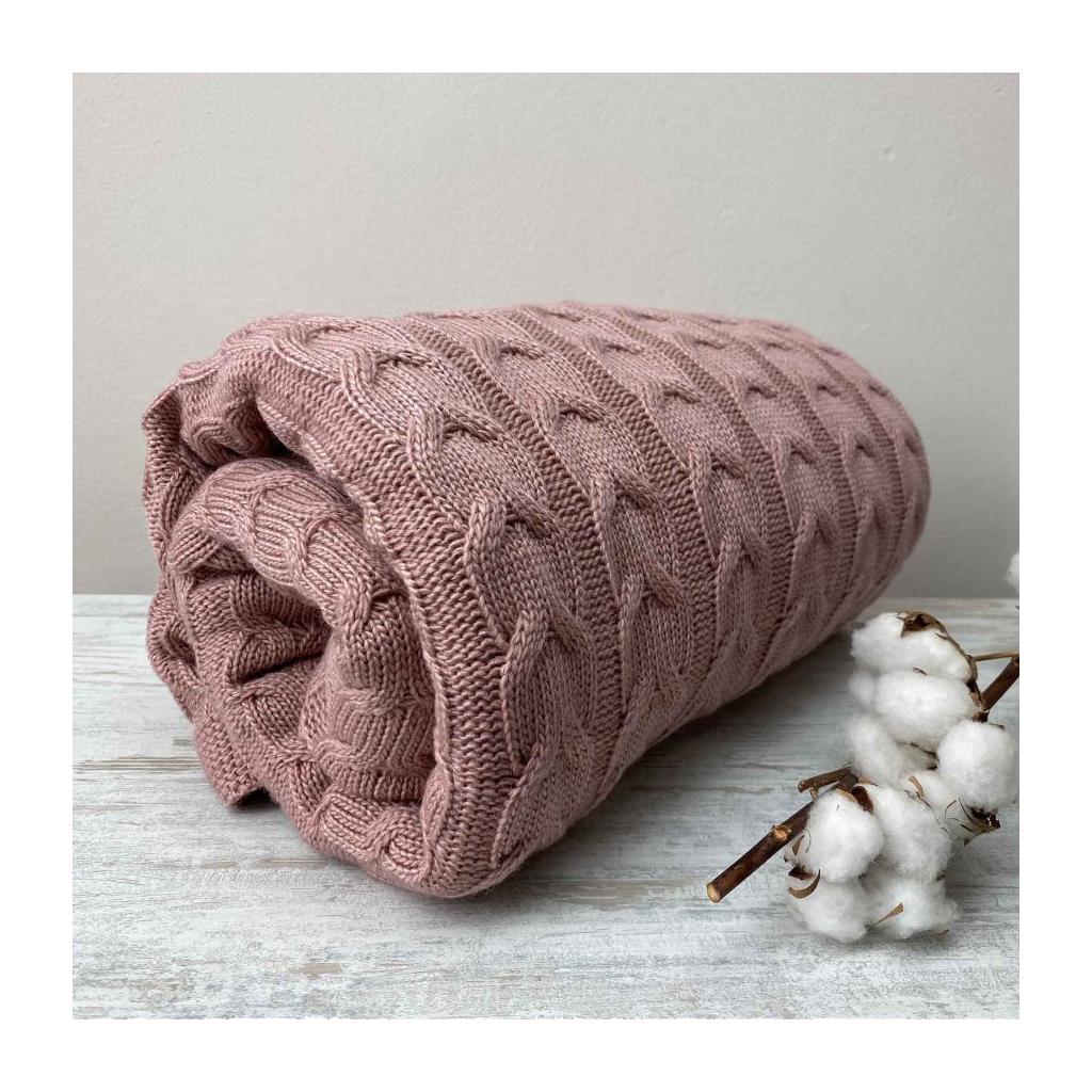 Плед Прованс Глорія 190х220 коси Попелясто-рожевий (14600) - зображення 2