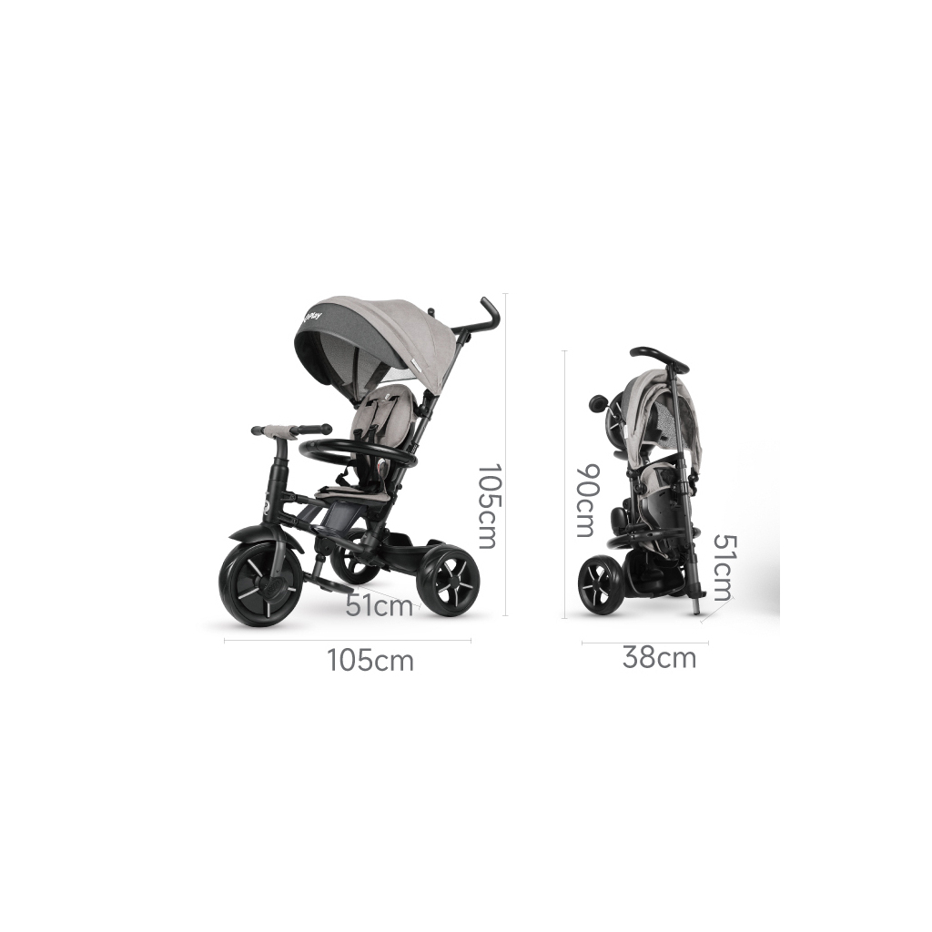 Дитячий велосипед QPlay Rito Star Grey складаний триколісний (S380-11RitoStarGrey) - зображення 10