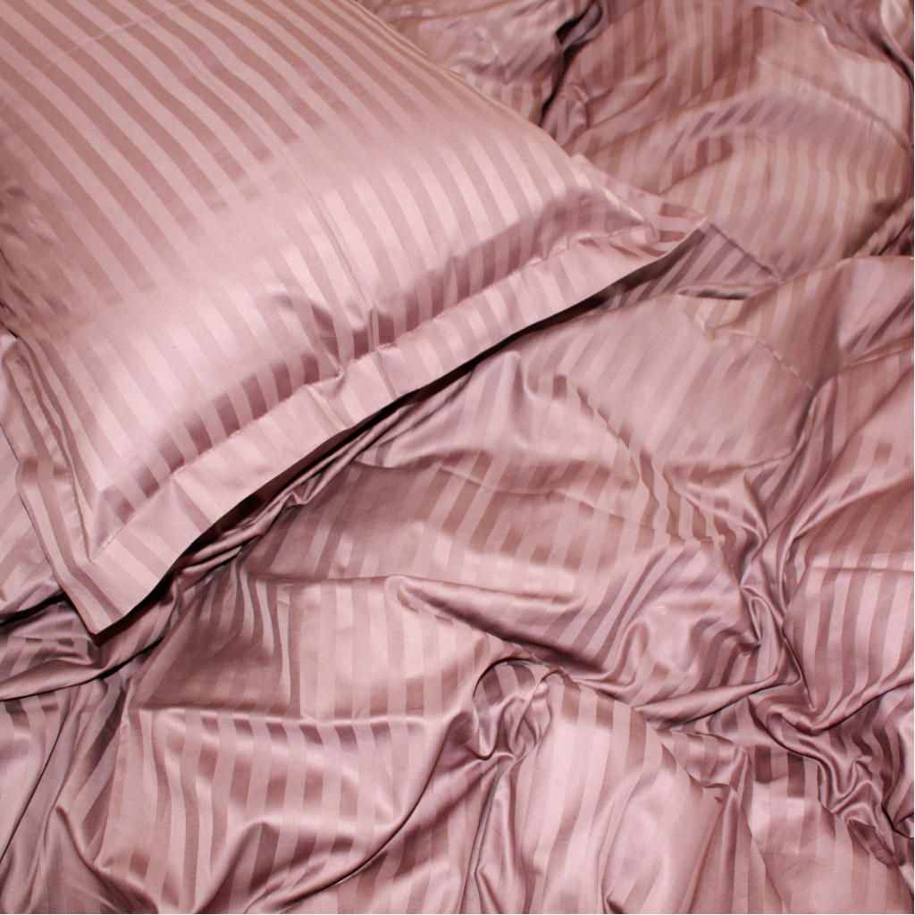 Постільна білизна MirSon Satin Stripe 30-0006 Dark Brown 143х210 Сімейна (2200005249482) - зображення 3