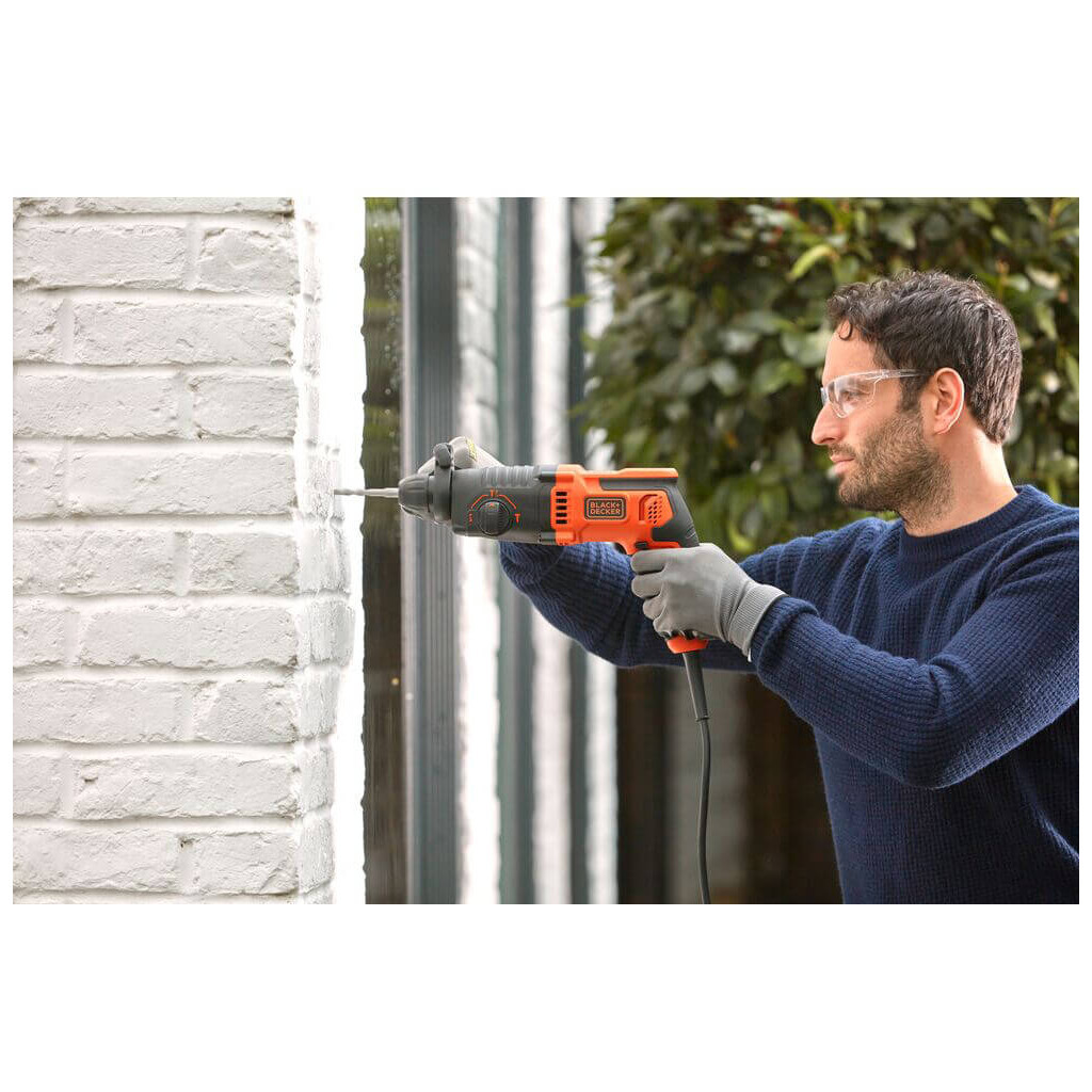 Перфоратор Black&Decker SDS-Plus, 650 Вт, 1.6 Дж, 3 режими, кейс, 3.57 кг (BEHS01) - изображение 7